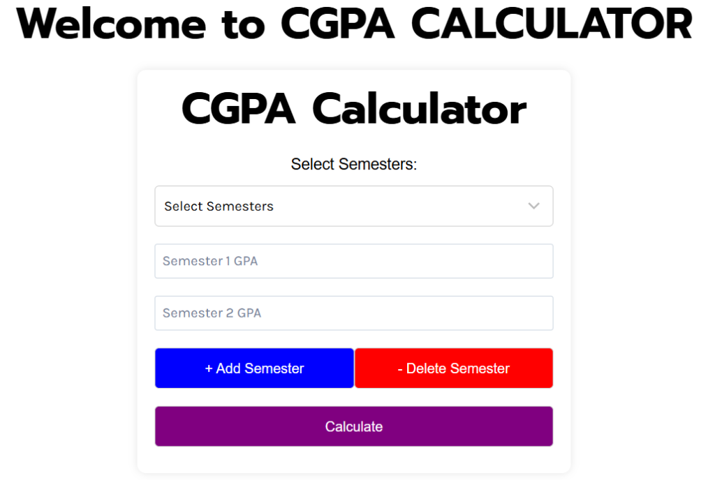 CGPA CALCULATOR
